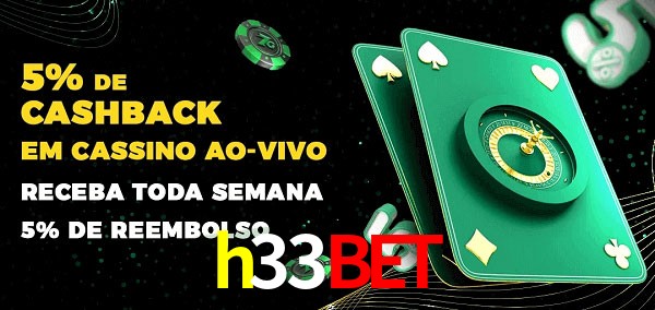 Promoções do cassino ao Vivo h33bet